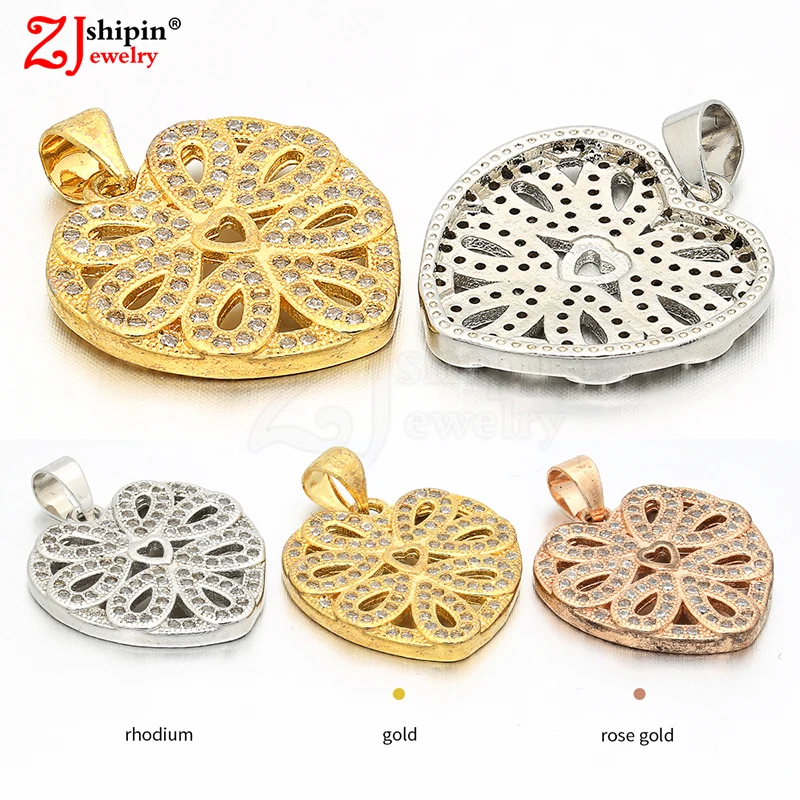 

2018 popular love hollow micro-inlaid zircon CZ jewelry accessories for men and women pendant necklace jewelry production