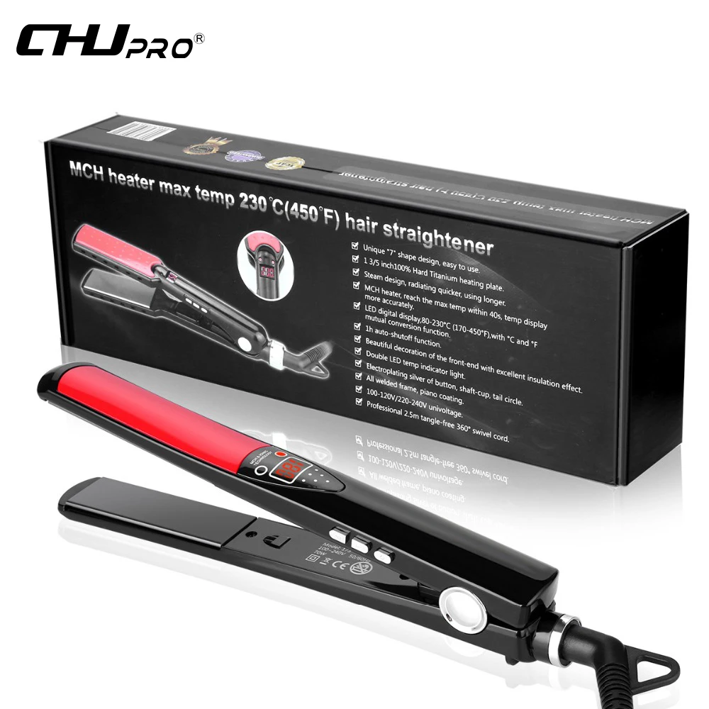 

MCH 470F High Temperature 2 in 1 Straightening and curling Irons Styling Tool Titanium Professional Hair Straightener Flat Iron