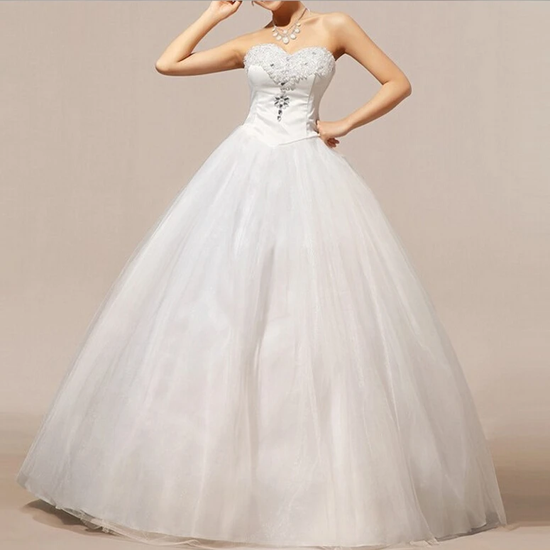 

New Arrival Wedding Dresses White/Ivory Sweetheart Beading Bridal Gown Princess Ball Gown Formal Dress Vestidos De Novia