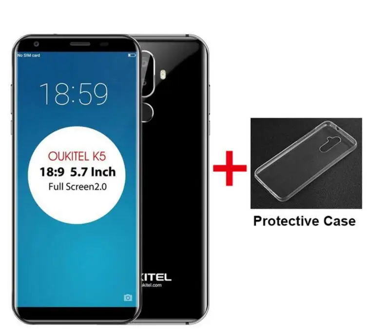 Флэш продажи Oukitel K5 4000 mAh 4G MTK6737T Quad Core мобильный телефон 5 7 &quotHD 18:9 2 Гб Оперативная