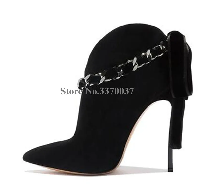 de Metal Stiletto Calcanhar Botas Curtas botas de Tornozelo Bowtie Rosa