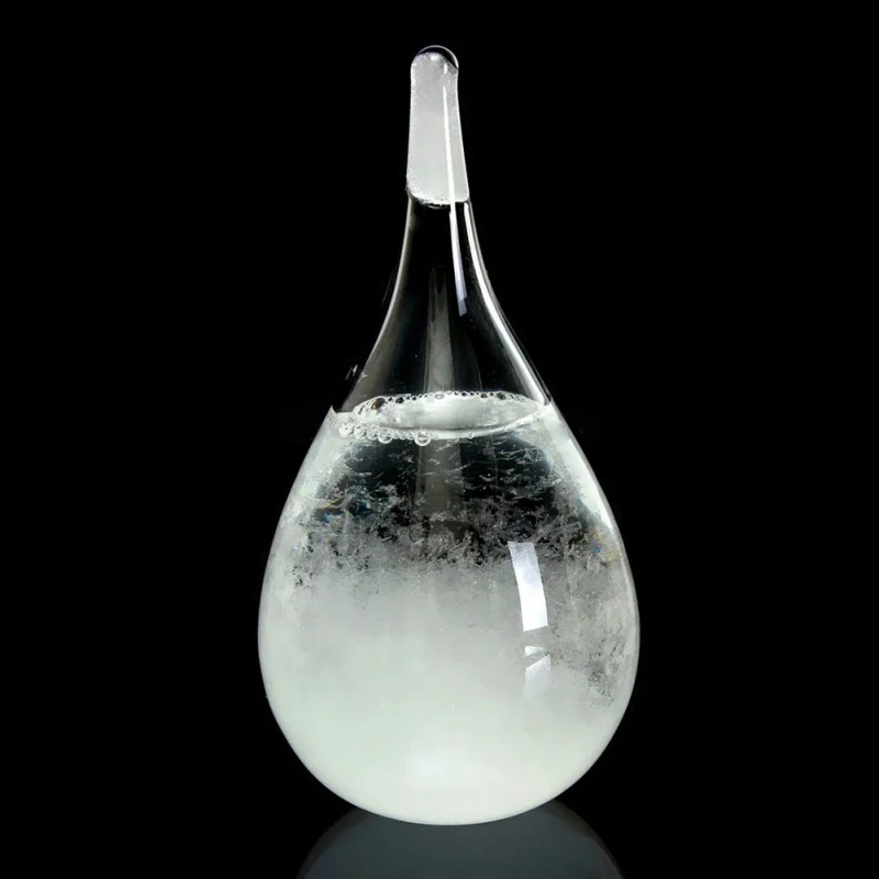 Christmas Barometer Droplet Storm Glass Creative Drop-Shaped Storm Glass Bottle Desktop Weather Station Weather Predictor Decor mini ballerina figurines