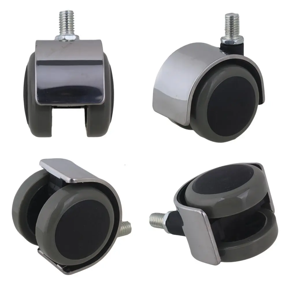5 قطعة الفولاذ المقاوم للصدأ بو كرسي مكتب عجلات التفاف الأثاث عجلات المسمار موضوع الجذعية استبدال ل أريكة سرير رف البضائع