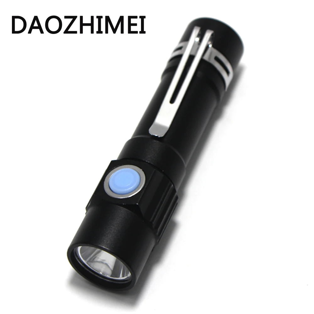 Портативный usb мощный светодиодный фонарик Встроенный аккумулятор