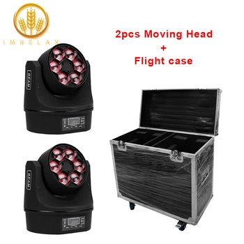 

IMRELAX New 2pcs 6*10W RGBW 4in1 Moving Head Light 12/16 Channels Bee Eye DMX Moving Disco Light With Flight Case Package