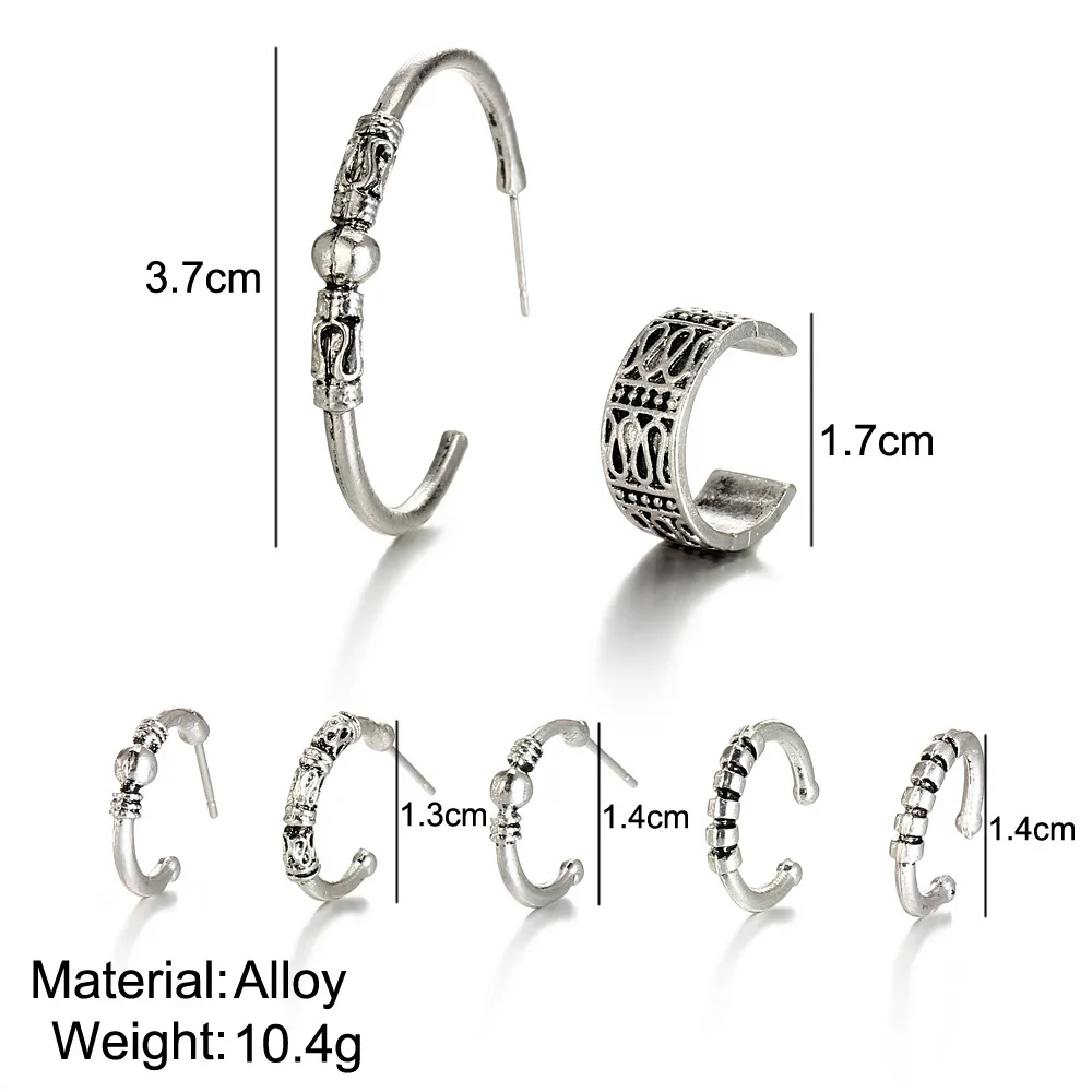 7 шт. женские серьги клипсы под старину|hoop earring set|fashion hoop earringshoop earrings |