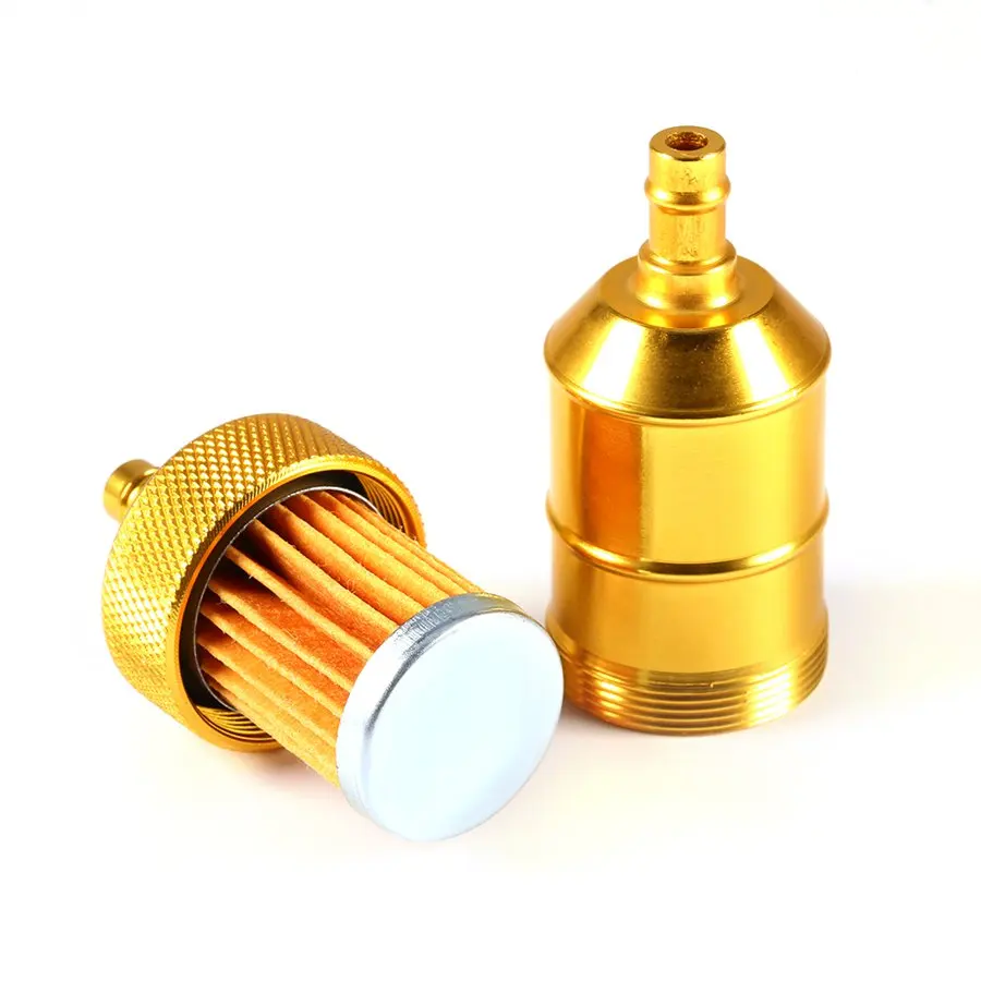 

Yellow Color Universal 6MM 1/4" Petrol Gas Fuel Filter Cleaner For Motorcycle Pit Dirt Bike ATV CNC 6061-T6 Aluminum Filter Case