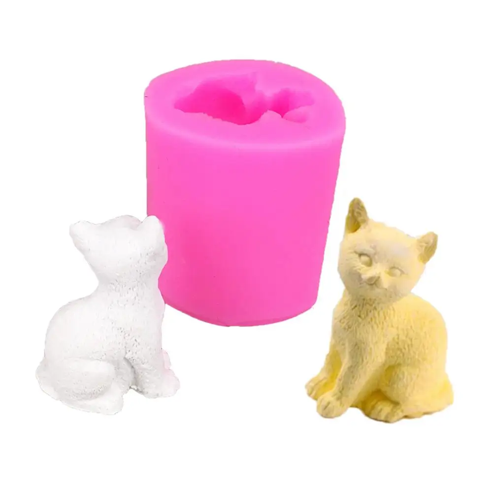 DIY милые маленькие формы для Свеча кошка изготовления мыла шоколада 3D
