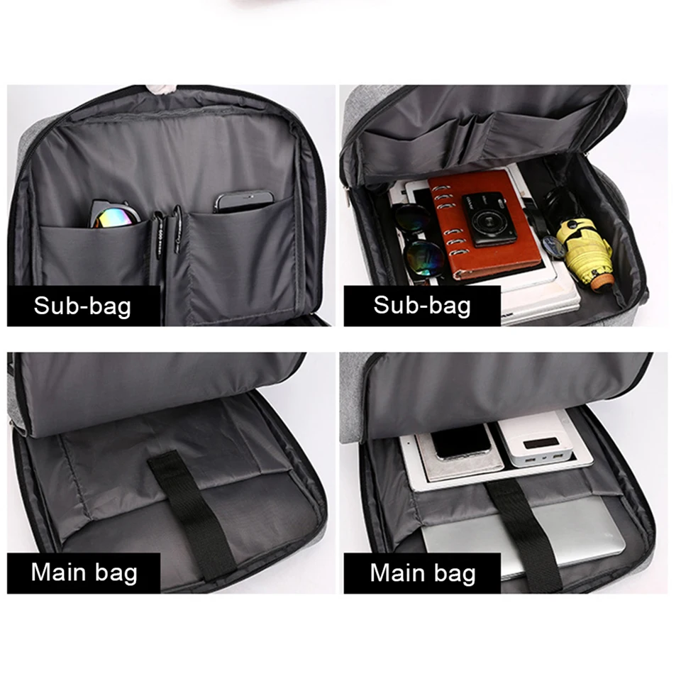  Men Backpack Multifunctional Anti Theft Laptop Student Bagpack Notebook USB Charging Waterproof Men