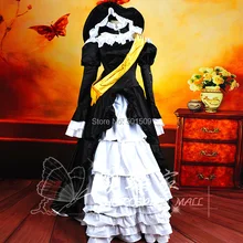 Vestido, anime cosplay mujeres negro blanco volantes largo lentejuelas bordado medieval con sombrero renacimiento traje Belle