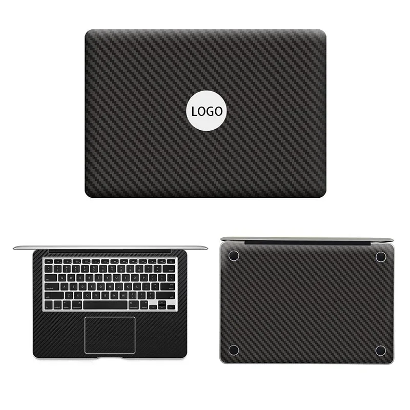 Black Carbon Fiber Laptop Skin Sticker for Macbook Decal Pro Air Retina 11 12 13 15 inch HP Mac Book Full Cover Notebook Skin