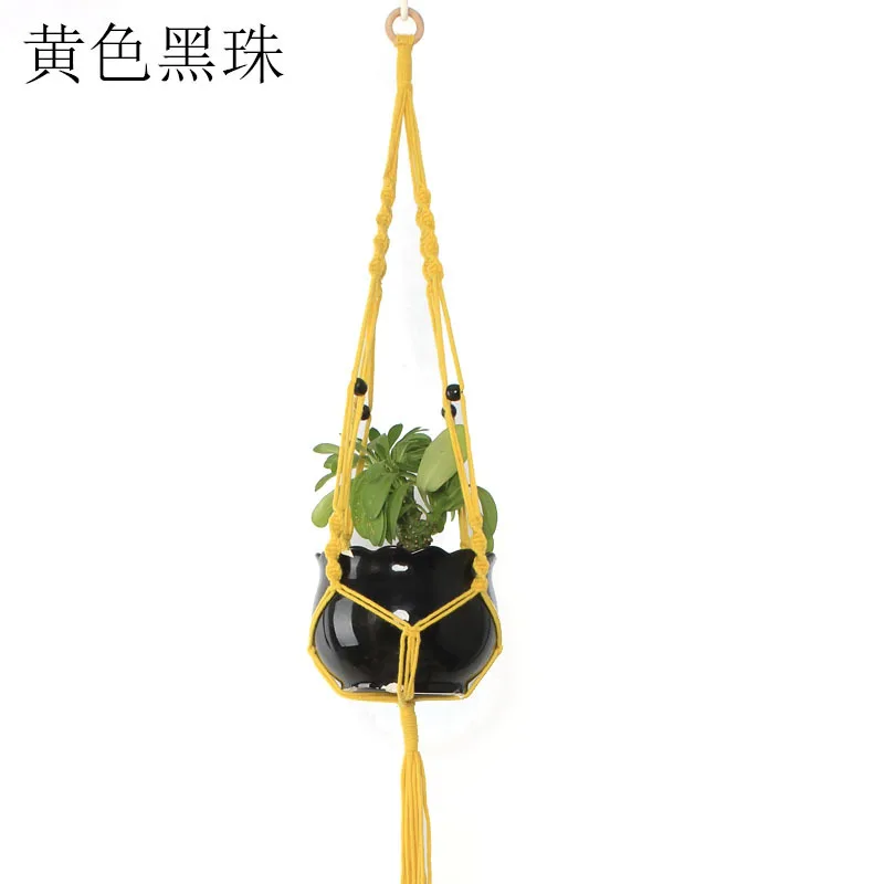 Creative Garden Plant Tassel Hanger Macrame Hemp Rope Braided Hanging Planter Basket Flower Pot Holder Decoration - Цвет: 10