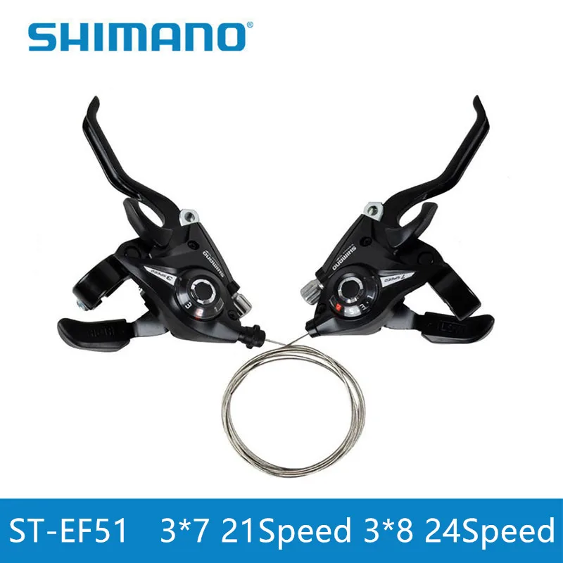 

Shimano Bicycle EF51 Shifters ST-EF51-7 ST-EF51-8 Mountain Bike Shifter Set Cycling Levers Shift Levers 21 24 speeds Lucky Black