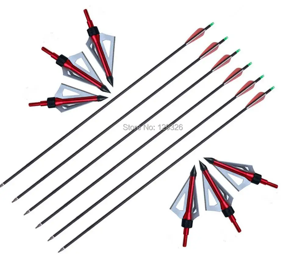 GPP Mix Carbon Arrows 30 Inch Hunting/Targeting Archery Arrows with 3