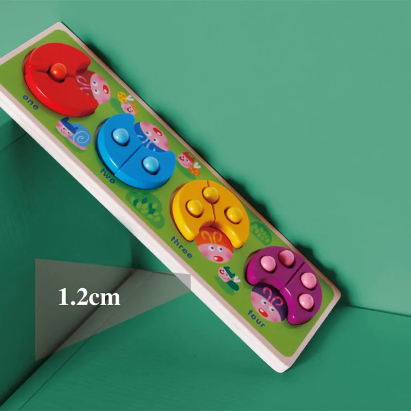  kids wooden early learning educational toys children in Montessori Materials Ladybug Color &Shape M - 33000234460