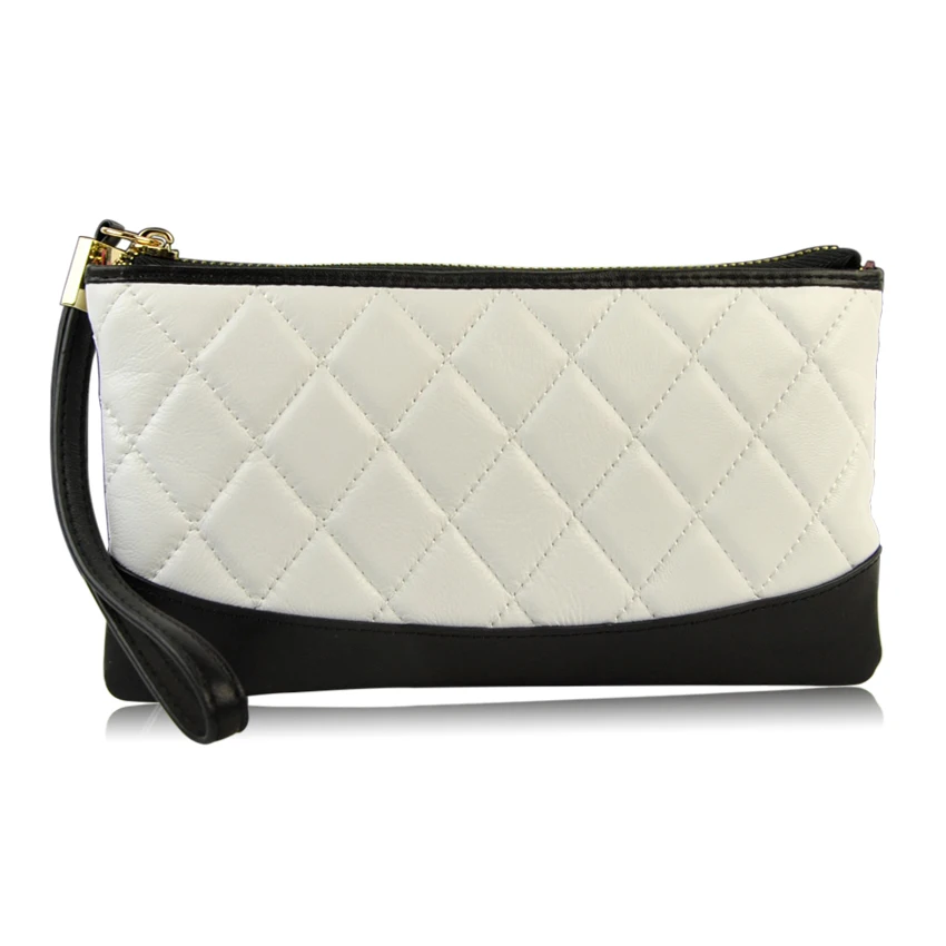 Women Genuine Leather Clutch Handbag Wristlet Purse Cellphone Mobile Case Credit Card Holder