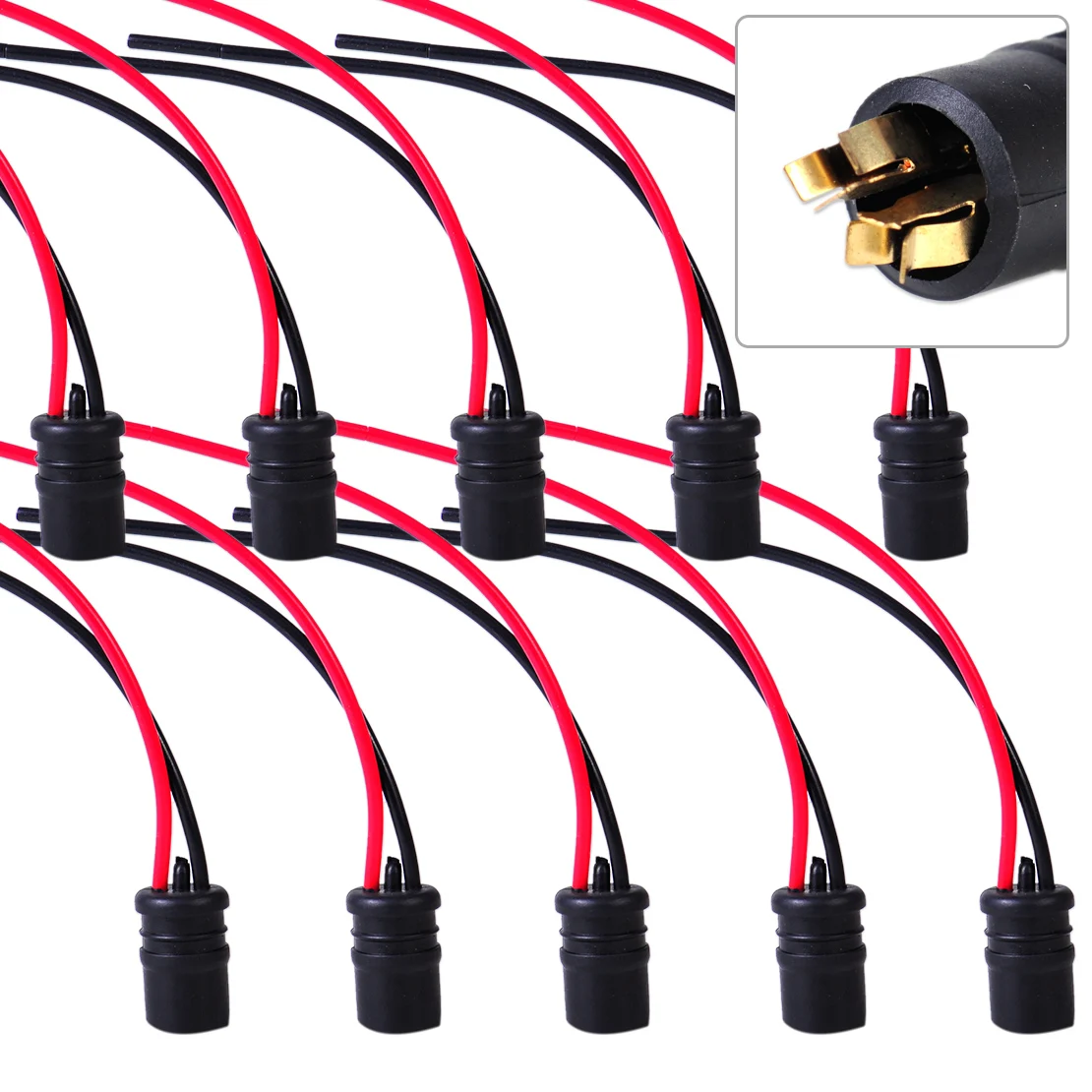 DWCX New 10Pcs/Lot T10 W5W Light Bulb Connector Socket Holder fit for
