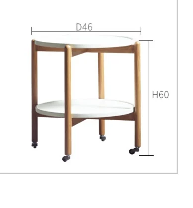 Консольный стол Гостиная мебель для дома из массива дерева Круглый Кофейный Столик basse боковой стол с роликовым столом 46*46*60 см