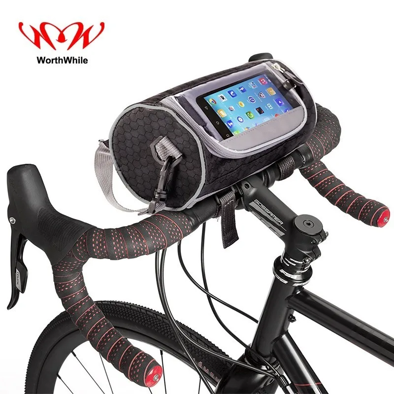 

WorthWhile Bicycle Handlebar Bag Riding Touch Pack Mobile Phone Holder for Running Cycling Package Bike Accessories MTB Cycle
