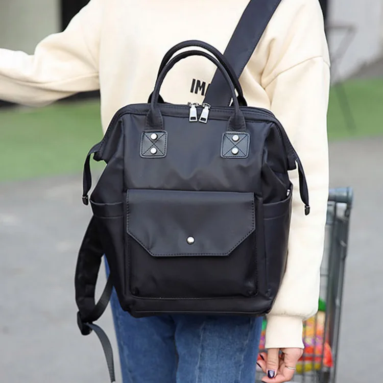 New Fashion Mother Backpack Black Leisure Portable Shoulder Nylon