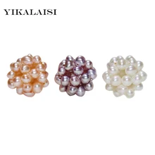 YIKALAISI 925 Серебряные Медальоны для женщин ожерелье жемчужные ювелирные изделия натуральный пресноводный жемчужный шар-цветок девушки