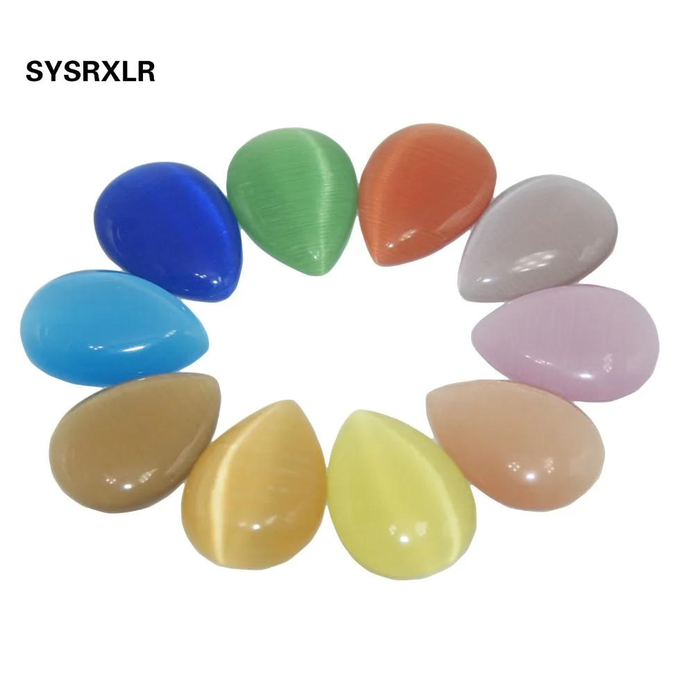 

Wholesale 20 Pcs/ lot Mix Color Natural Stone Cat Eye Beads Water Drop Spacer Bead For Jewelry Making DIY Necklace Accessories