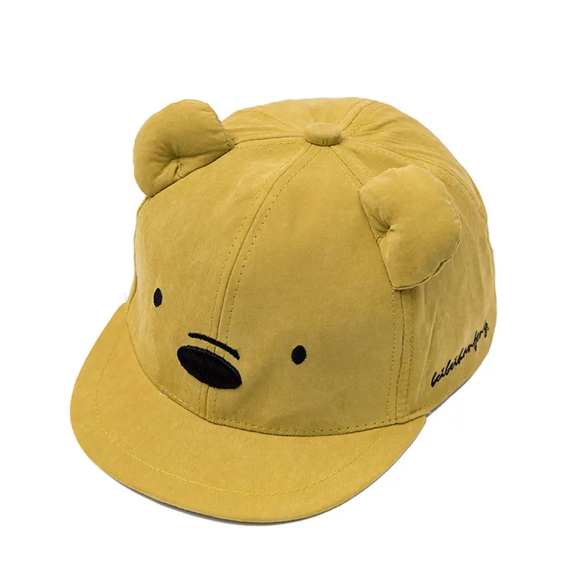 Children Baseball Cap For Kids Spring New Baseball Hat Adjustable Girl Boys Caps Cartoon Bear Embroidery Plat Brim Cap