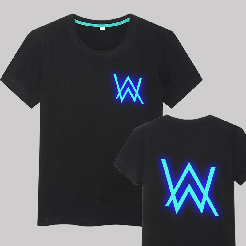 

Mask as Gift Alan Walker t shirt men women Rapper Bboy dancer luminous glow at dark & light-reflective letter top tees t shirt