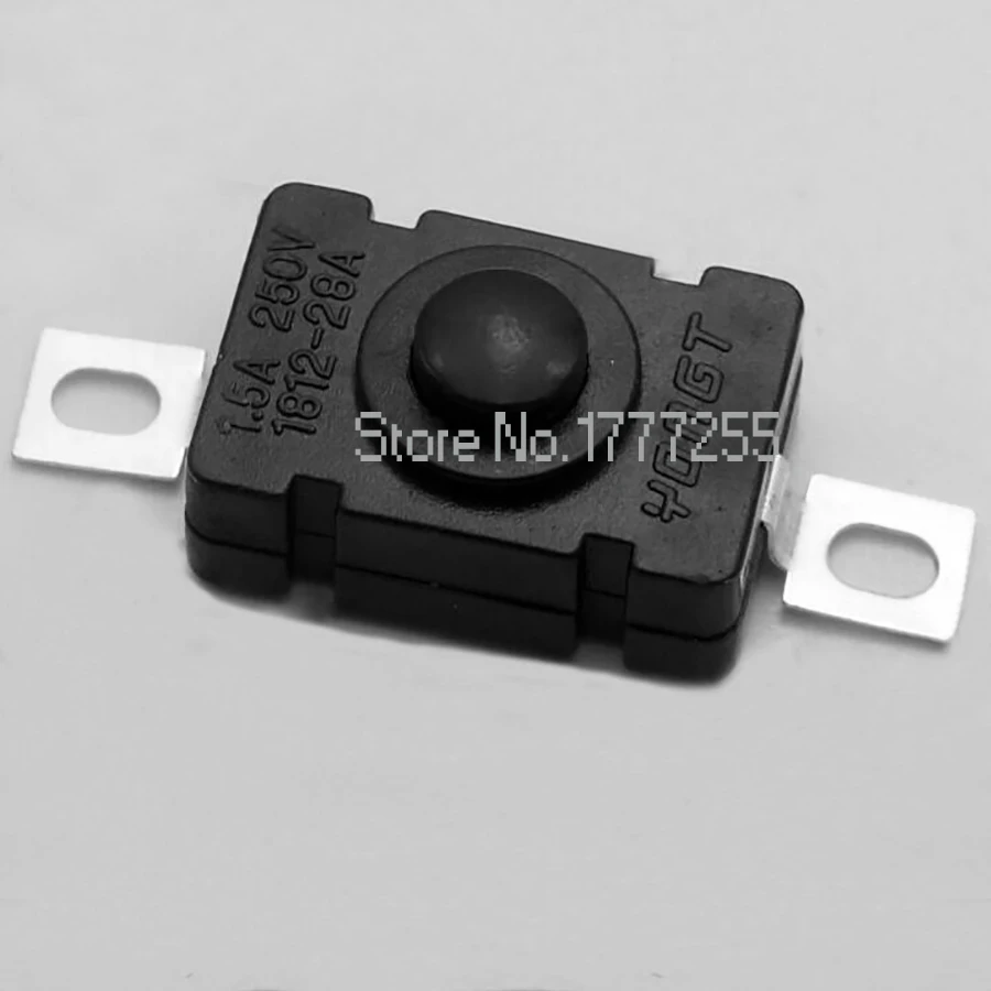 500pcs 18*12MM 2Pin Black Mini Push Button Switch for Electric Torch DC