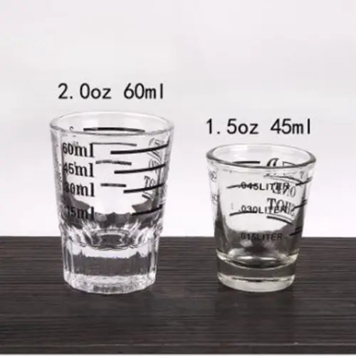 Lovely999 Clear Glass Measuring Cup Bar Tools Jigger Shot Glass 2 x 5 oz 