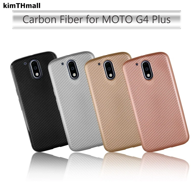 Чехол для Motorola Moto G4 Plus 5 дюймов Роскошный чехол из углеродного волокна и ТПУ