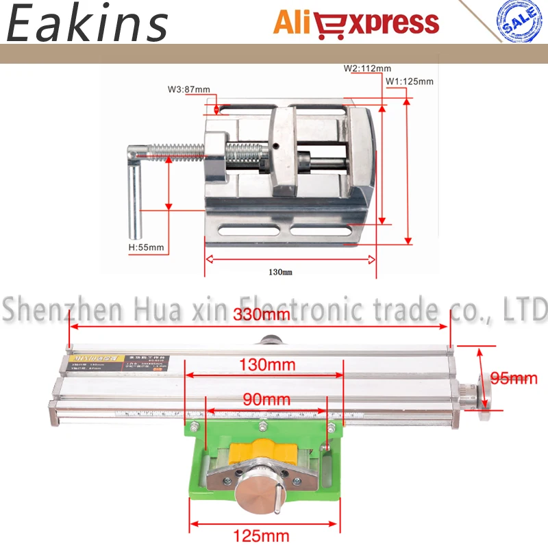 6330 Aluminum Compound Bench Wood Working Fixture Work table X Y Axis Adjustment Precision Coordina