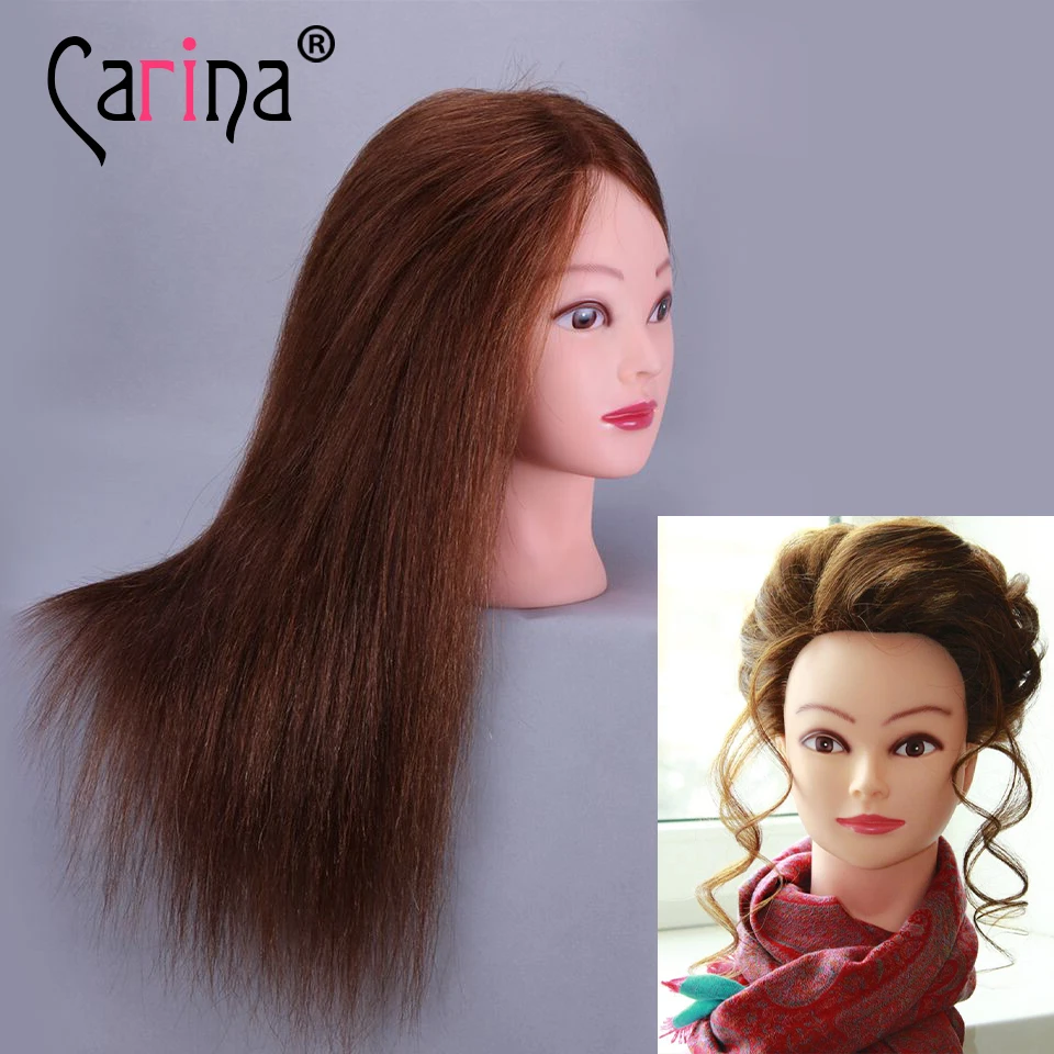 

45cm 100% Real Hair Mannequin Head For Hairstyles Hairdressing Doll Heads Training Head Hairdressing Head With Natural Hair Doll