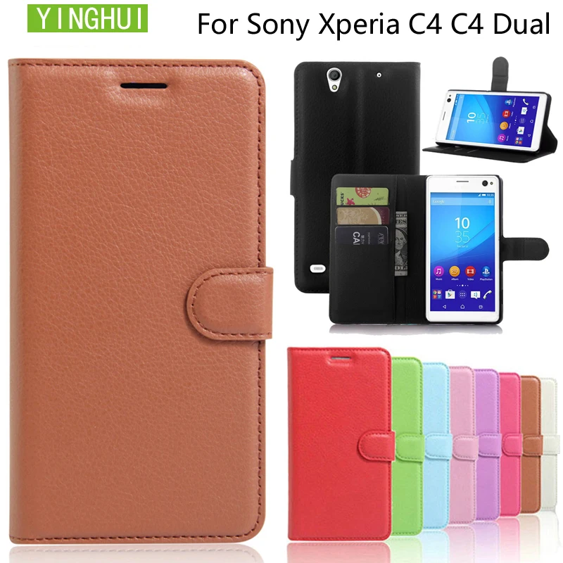 YINGHUI Flip Case For Sony Xperia C4 Cell Phone Case Cover Wallet Leather Case Fundas Protective Case For Sony Xperia C4 Dual YINGHUI Flip Case For Sony Xperia C4 Cell Phone Case Cover Wallet Leather Case Fundas Protective Case For Sony Xperia C4 Dual