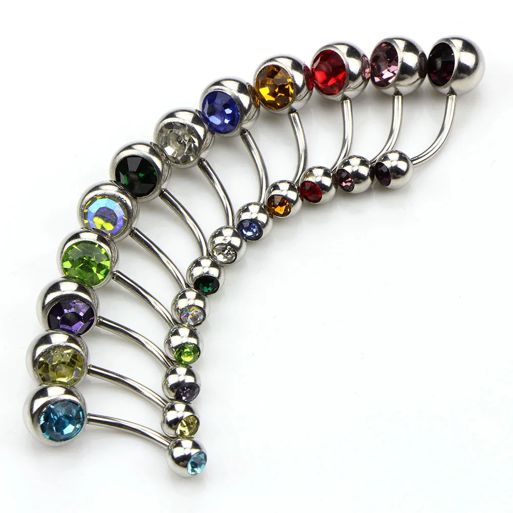 

12Pcs/Pack Sexy Dangle Belly Bars Belly Button Rings Belly Piercing Crystal Flower Body Jewelry Navel Piercing Rings Drop