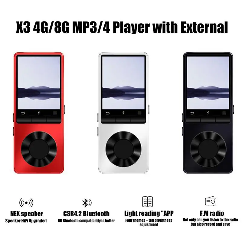 

X3 Bluetooth Player Bluetooth Portable Music Player with Loud Speaker Support FM Radio Recording Alarm Clock