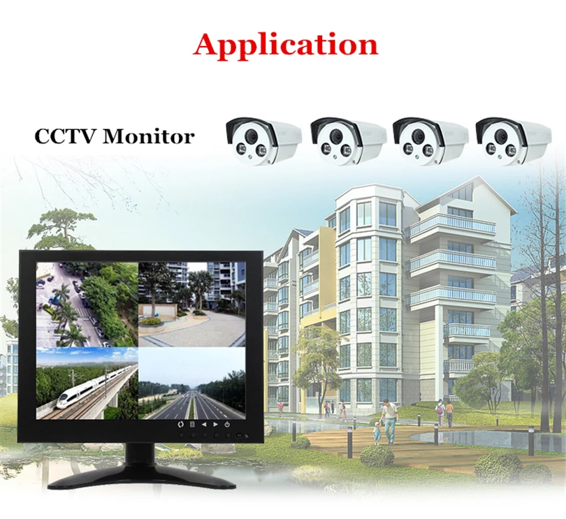 Wearson 8 Inch Metal LCD Monitor Quad BNC VGA AV Input 43 HD With Bracket With VESA Hole for PC CCTV Medical Home Security etc (3)