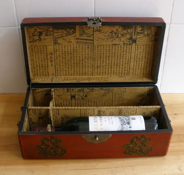 Antique wine box wine box wine rack wine antique leather box antique jewelry box nostalgic