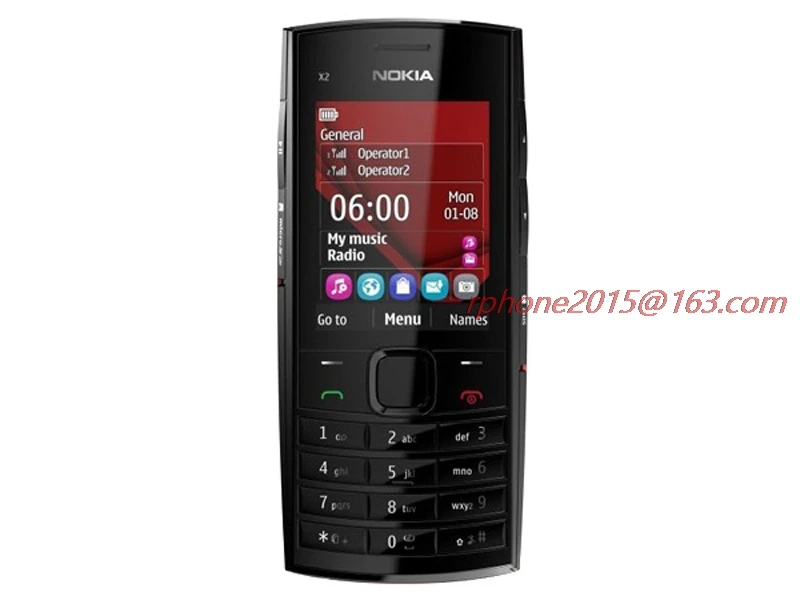 Восстановленный Nokia X2-02 мобильный телефон с двумя sim-картами Symbian OS разблокированный сотовый телефон