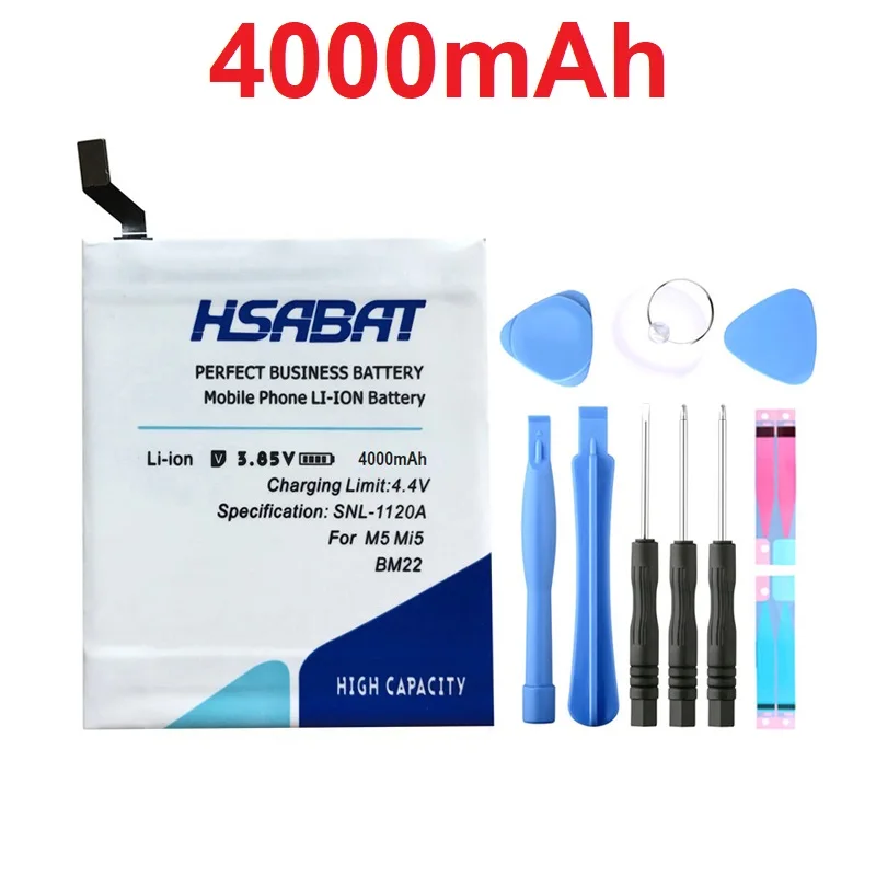 

HSABAT 100% New 4000mah BM22 Mobile Phone Batteries For Xiaomi 5 M5 Mi5 MI 5 Battery