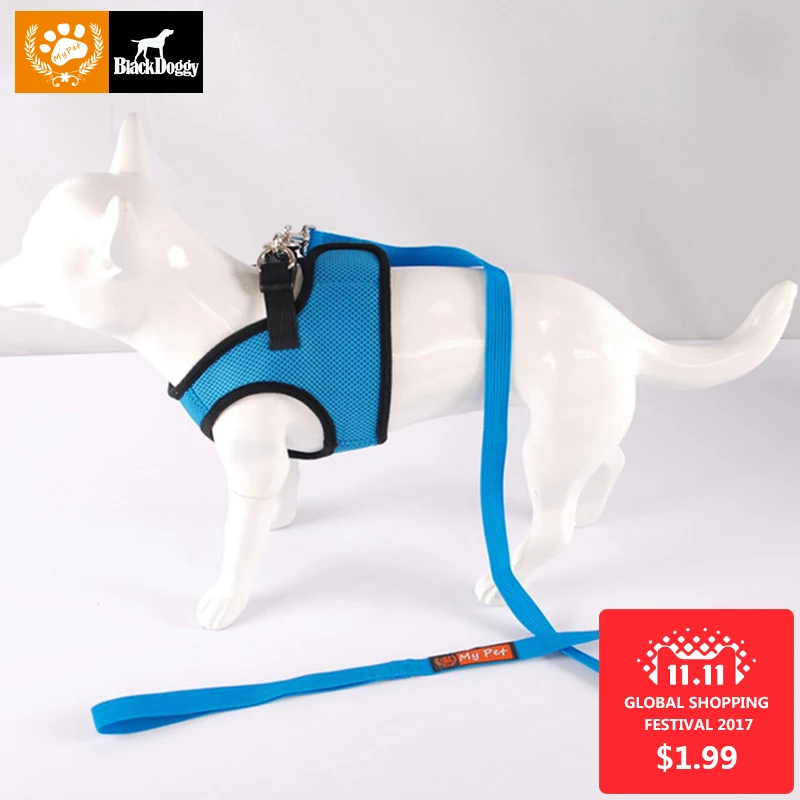 My pet 2Pcs Dog Walking Dog Vests Leads Set 5 Color Outdoor Pet Clothes