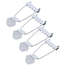 4Pcs Chrome Guitar Trapeze Tailpiece 15mm String Spacing for 4 String Bass Guitar