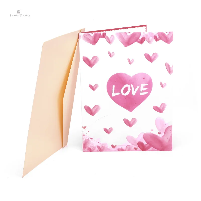  PAPER SPIRITZ Rose Flower Bouquet 3D Laser Kraft Paper Pop Up Card With Envelope Invitations Greeti - 32895798346