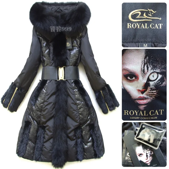 Best price at $356 Cheap 2016 Winter Jacket women down jackets mink fox fur hooded black long slim design plus size parka down coat women's downs outwear