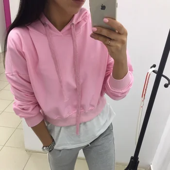 

Moletom Panda Kpop New Limited Sale Full Solid Casual Pullovers Broadcloth Cotton Women's Hoodies Paragraph Sweatshirts Women