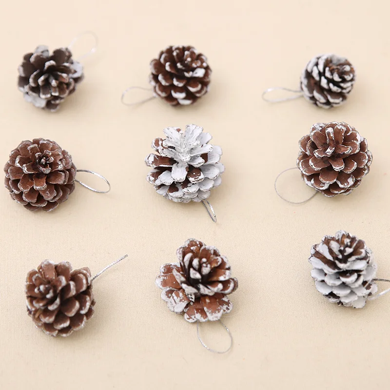 18pcs Natural Pinecone Christmas Tree Hanging Ornament Christmas Decorations For Home