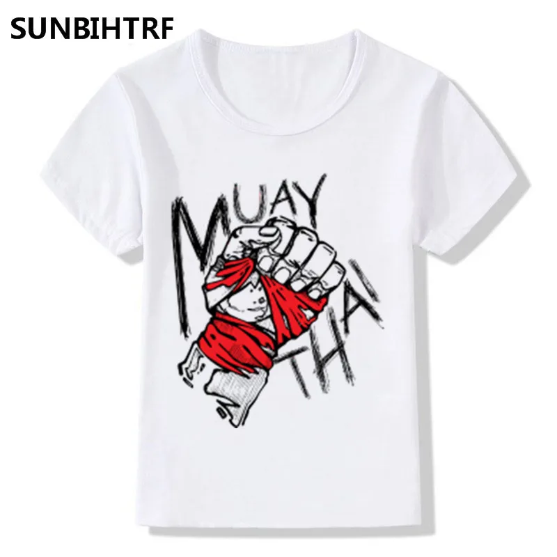 

Children Muay Thai Print Fashion T shirt Big Boys Girls Funny Summer Short Sleeve Tops Kids Cool Casual Soft Baby Clothes
