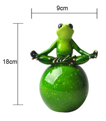 Funny Frog Family Yoga Styles Resin Toys Figures - Yoga Ball Lotus Pose size