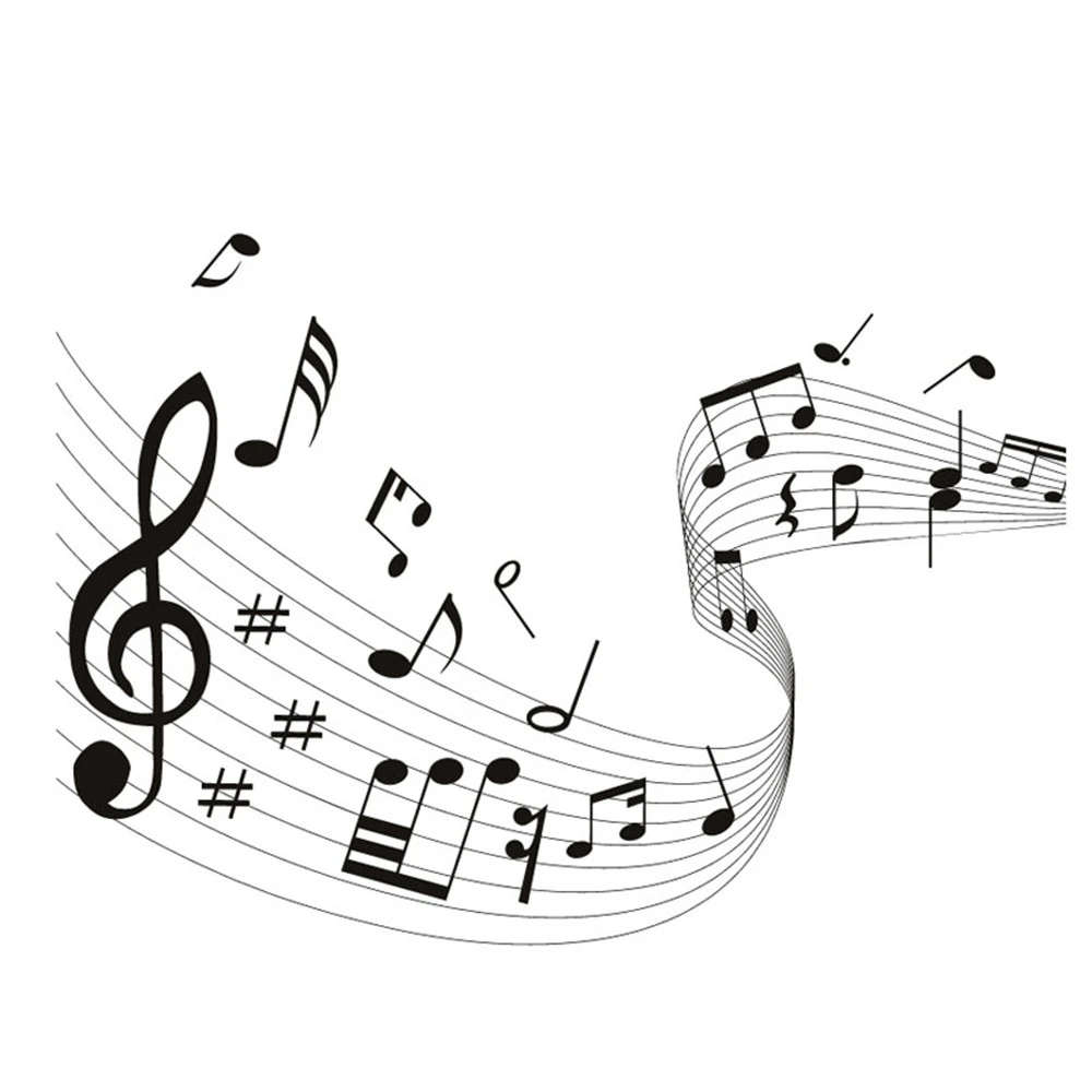 震えるミュージカル波家の装飾ミュージックノートウォールステッカー音楽アートリビングルーム取り外し可能なビニールシート音楽デカール壁紙 Music Decal Music Note Wall Stickerswall Sticker Aliexpress