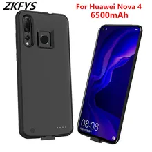 ZKFYS Ультра тонкое быстрое зарядное устройство крышка батареи для huawei Nova 4 зарядная коробка задняя крышка клип батарея чехол большой емкости 6500 мАч